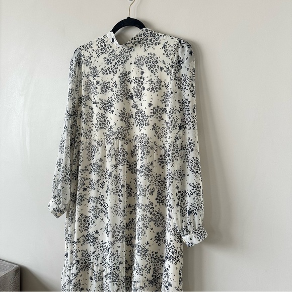 Park & Fifth-Printed Mock Neck Sheer Sleeve Spring/ Summer Dress (Size:Small) - Picture 4 of 15